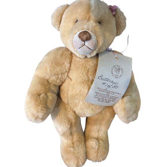 Vtg 1986 signed American Teddy Bear artist guild member #3 Buttercup 1/50 Rare
